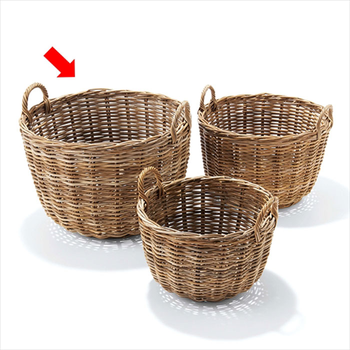 楽天市場】収納 かご バスケット 高級 籐(クブ材) 大型 バスケット