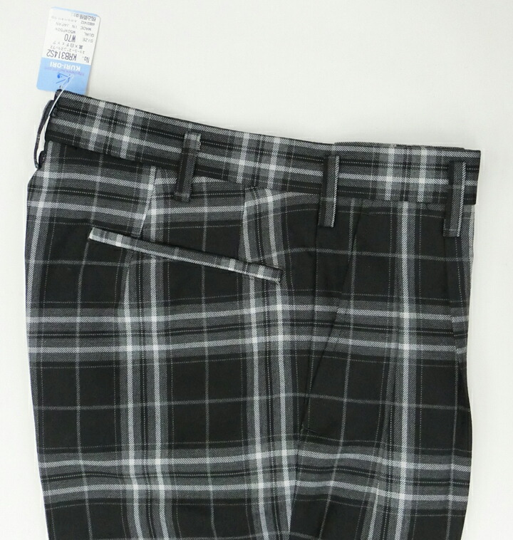 楽天市場】【W70のみ】制服 スラックス 黒白チェック柄 W70 ツータック