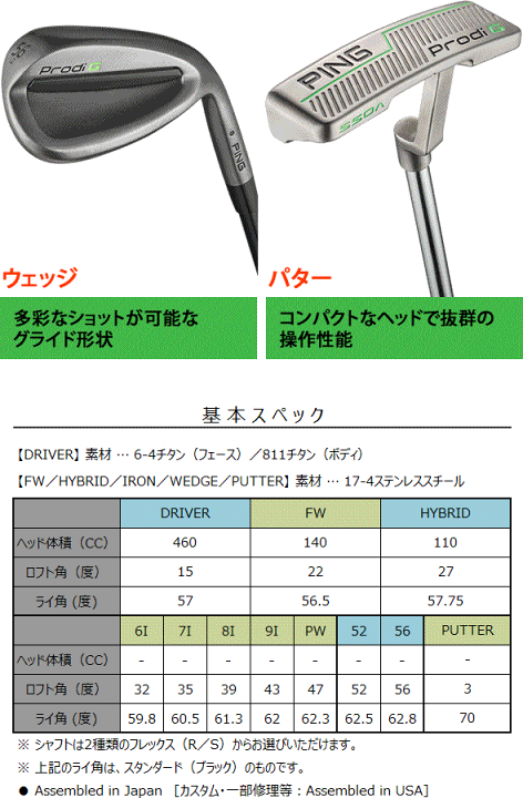 楽天市場】PING ジュニア用 ゴルフクラブセット 6本セット バッグ付き
