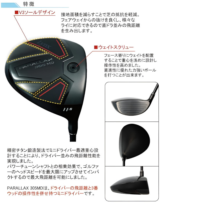 楽天市場】リンクス LYNX PARALLAX 305 MD 13.5° ミニドラ MINI DRIVER