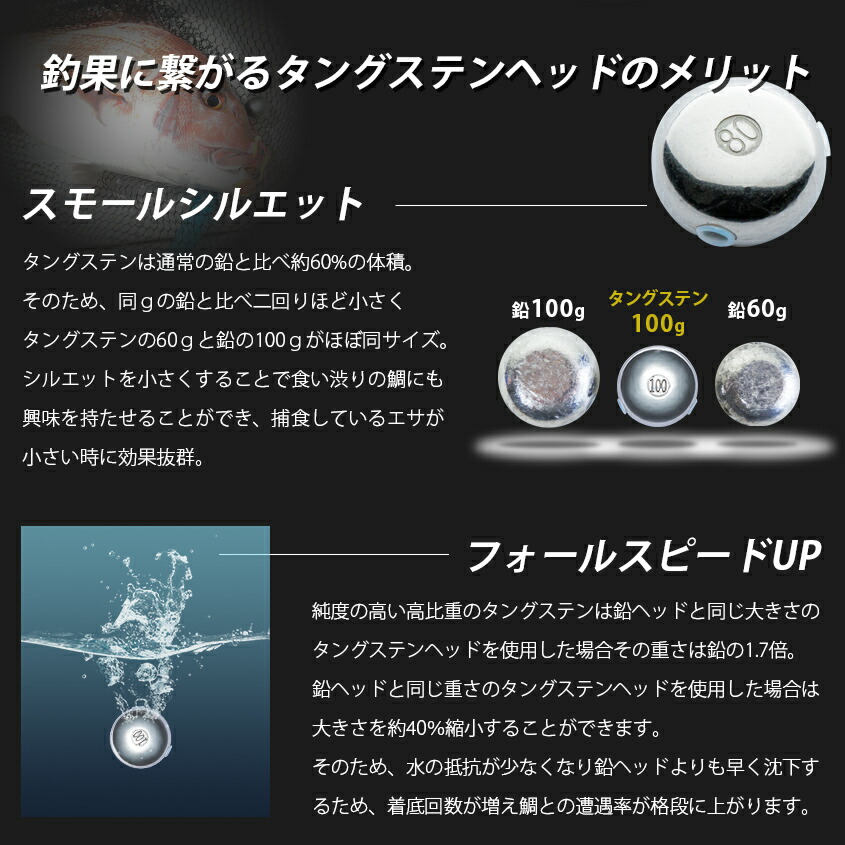 アカキン、ミドキン45g60g 80g 各2個 タングステン タイラバ 専用出品