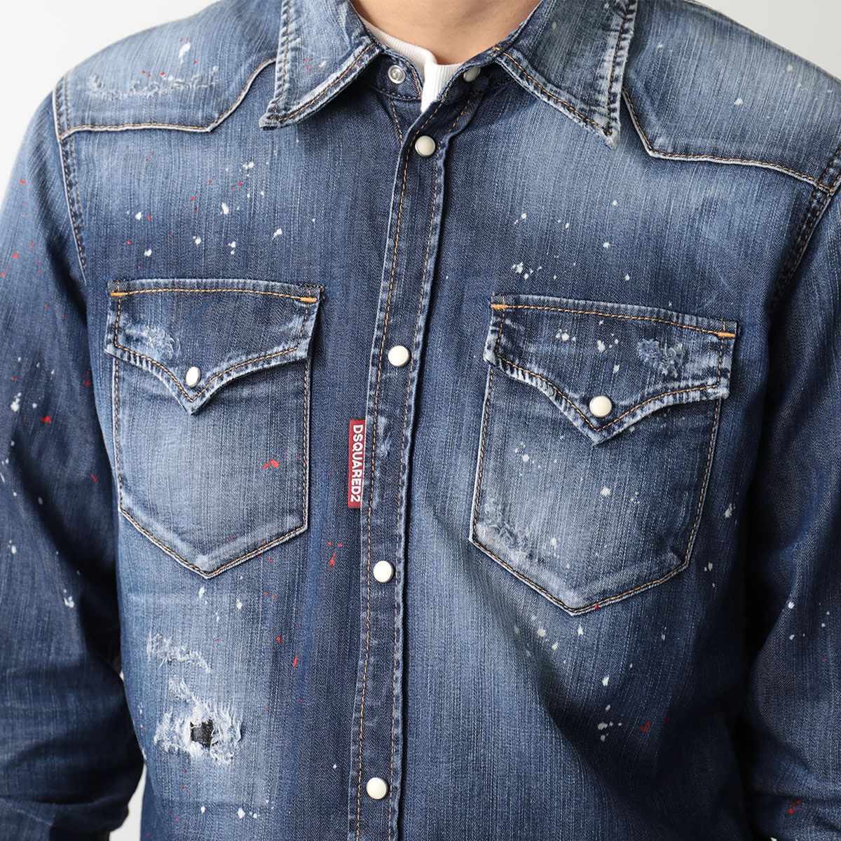 楽天市場】DSQUARED2 ディースクエアード デニムシャツ S71DM0622
