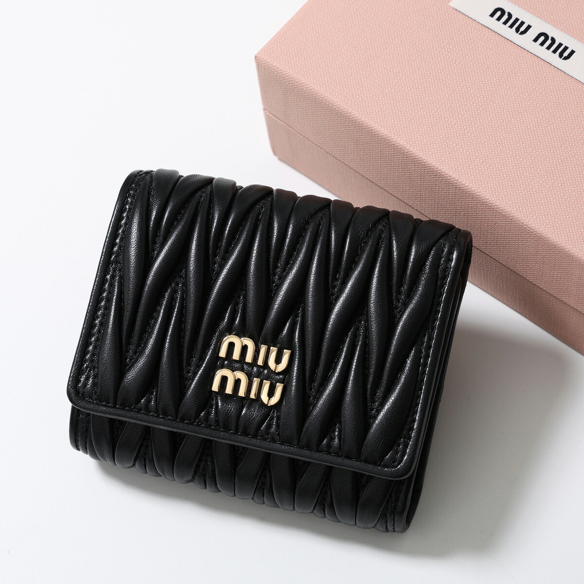 楽天市場】MIUMIU ミュウミュウ 三つ折り財布 MATELASSE マテラッセ