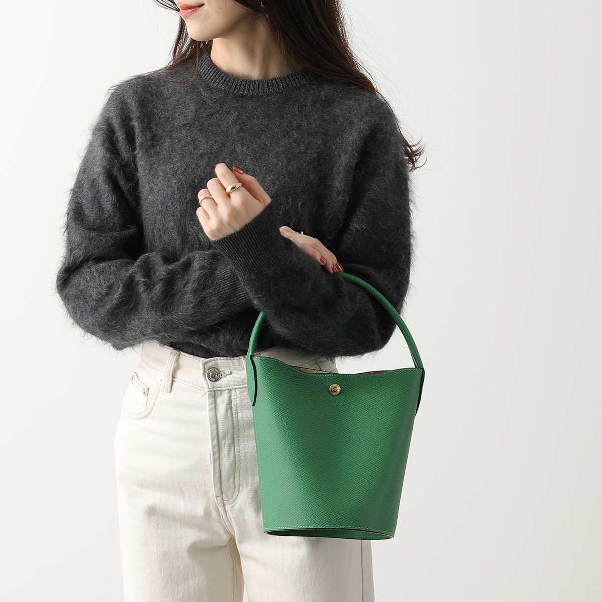 楽天市場】Longchamp ロンシャン バケットバッグ CUIR DE RUSSIE EPURE