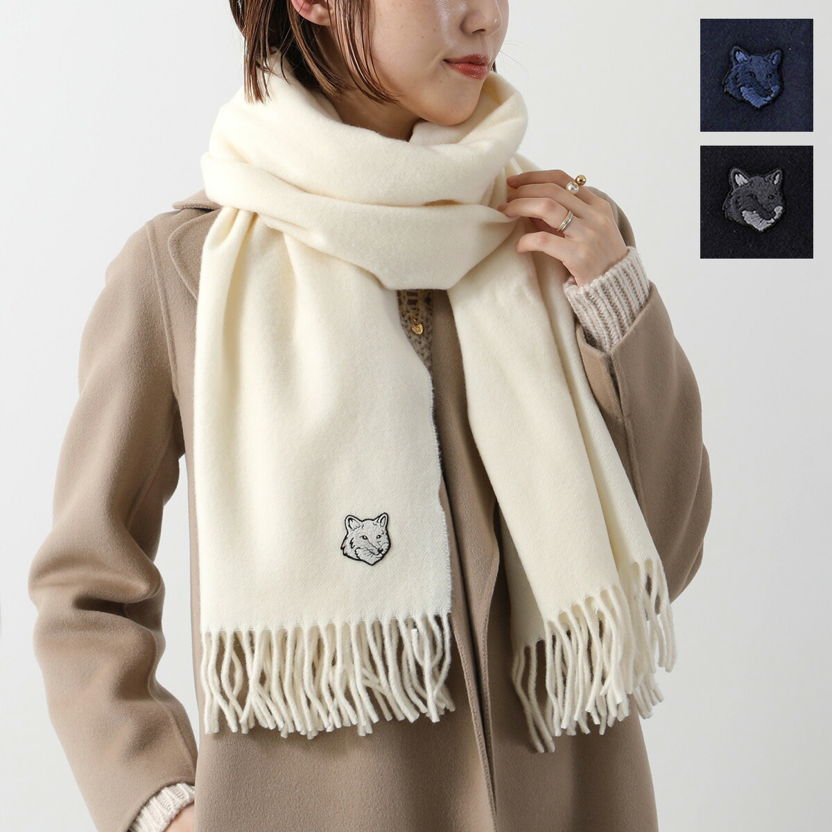 楽天市場】MAISON KITSUNE メゾンキツネ マフラー BOLD FOX HEAD SCARF