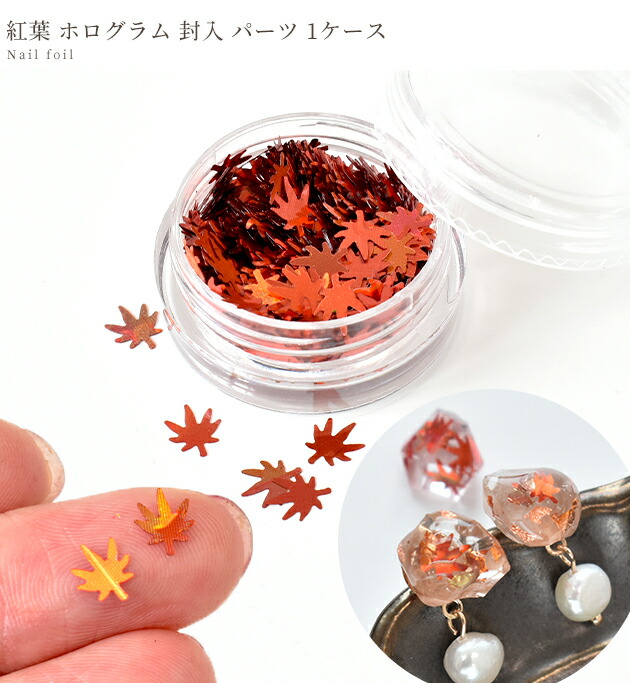 楽天市場】紅葉 ホログラム 封入 パーツ 1ケース レッド 赤 □ 秋 秋
