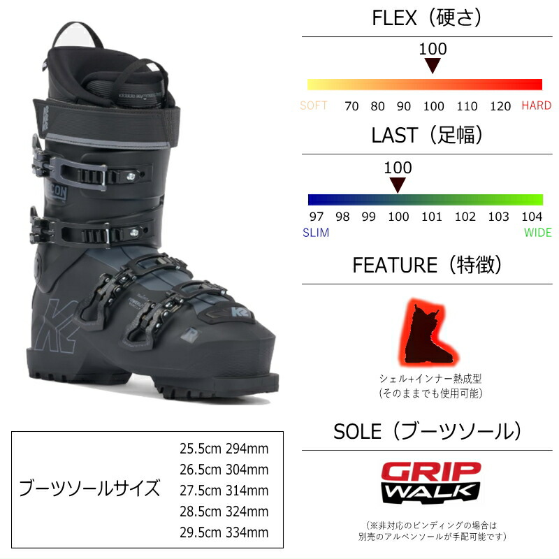 楽天市場】[29.5cm足幅100mm幅]K2 RECON 100 MV ケーツー リコン