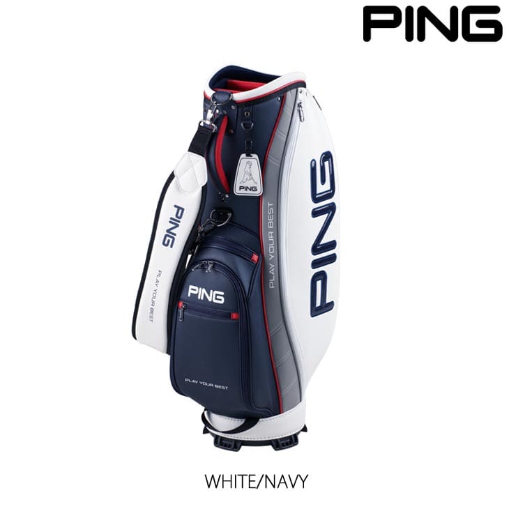 PING キャディバッグ ネイビー×ホワイト PING白抜き文字 9型 PING