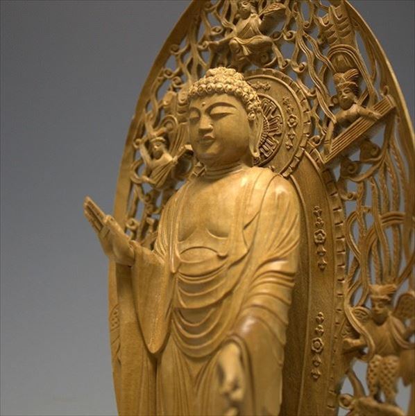 楽天市場】白檀 阿弥陀如来 立像 高さ32cm 仏壇用 木彫り 仏像 [Ryusho