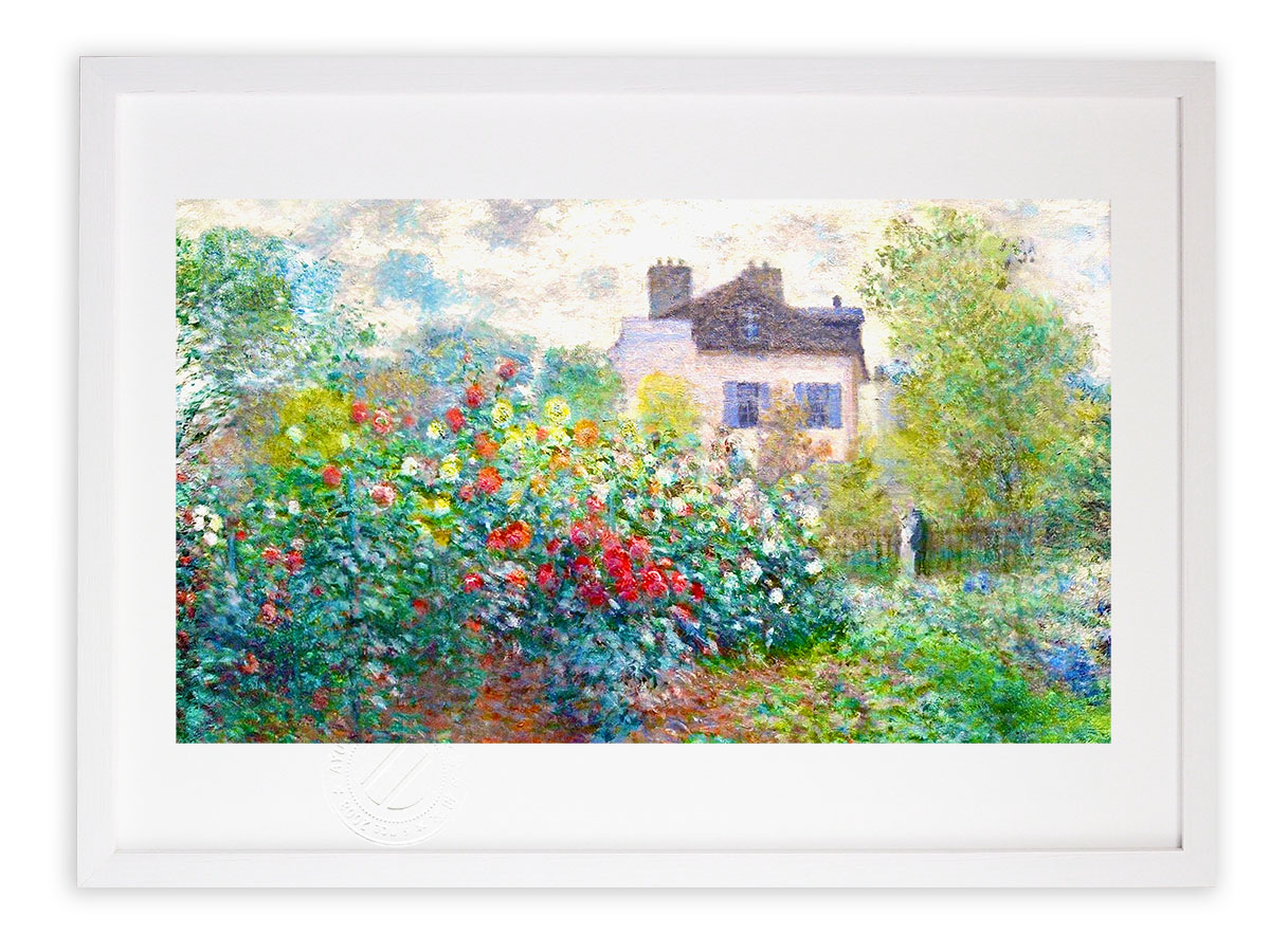 楽天市場】版画 絵画 名画 アルジャントゥイユのモネの家の庭（ダリア