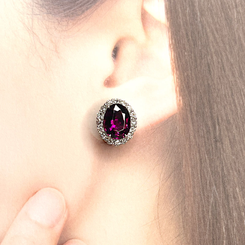 楽天市場】レッドグレープガーネット 3.35ct/3.75ct ピアス PT900
