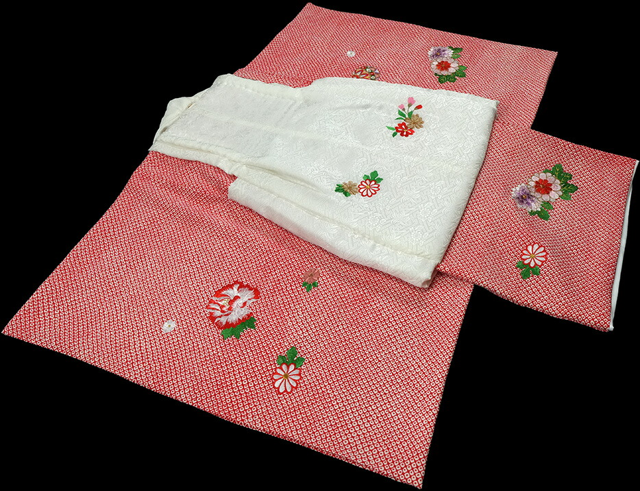 楽天市場】七五三 着物 3歳 女の子 正絹 刺繍入 被布セット 新品