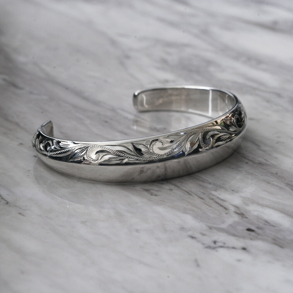 ハワイアンジュエリー バングル SILVER925 約8mm幅 銀製 シルバー製