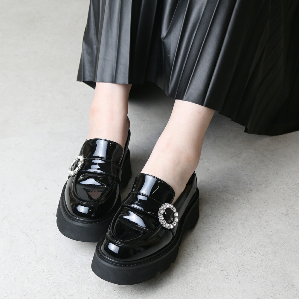 楽天市場】ビジューバックル 厚底ローファー【WEB・一部店舗限定