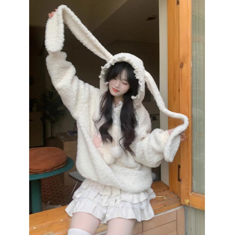 楽天市場】うさぎ耳 パーカーレディース トレーナー スウェット