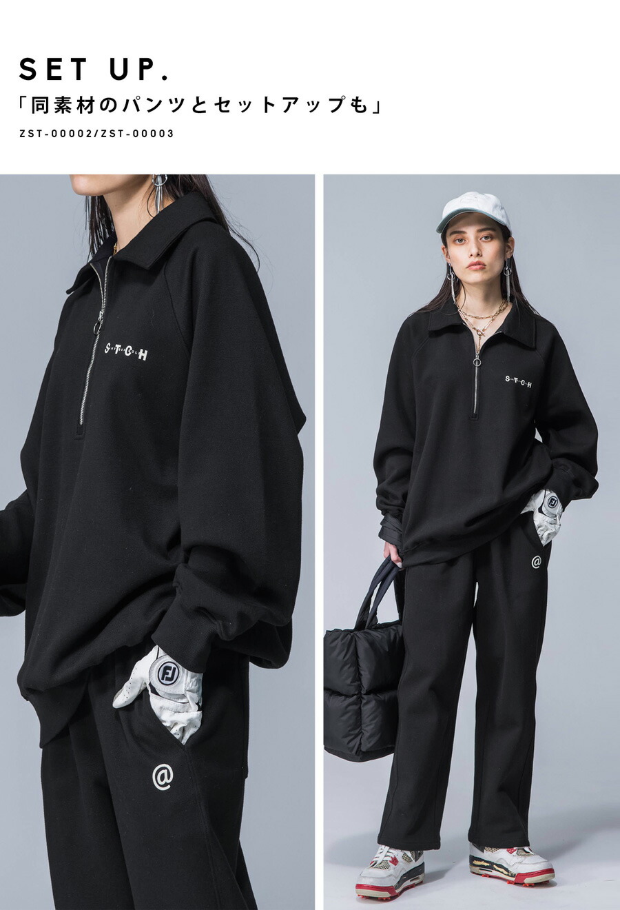 楽天市場】ANTIQUA GOLF×STCH ハーフジップトップス レディース 送料