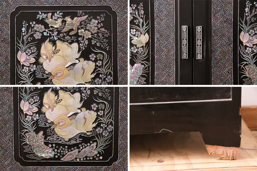 楽天市場】【中古】 ☆事前問合せ必須☆ 飾り棚 螺鈿 黒漆 漆塗り 高級