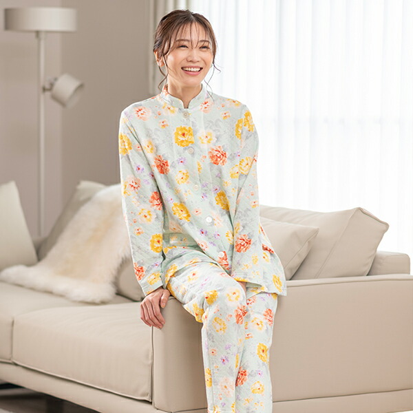 楽天市場】【mila schon】花柄 プリント 冬用 ニットキルト レディース