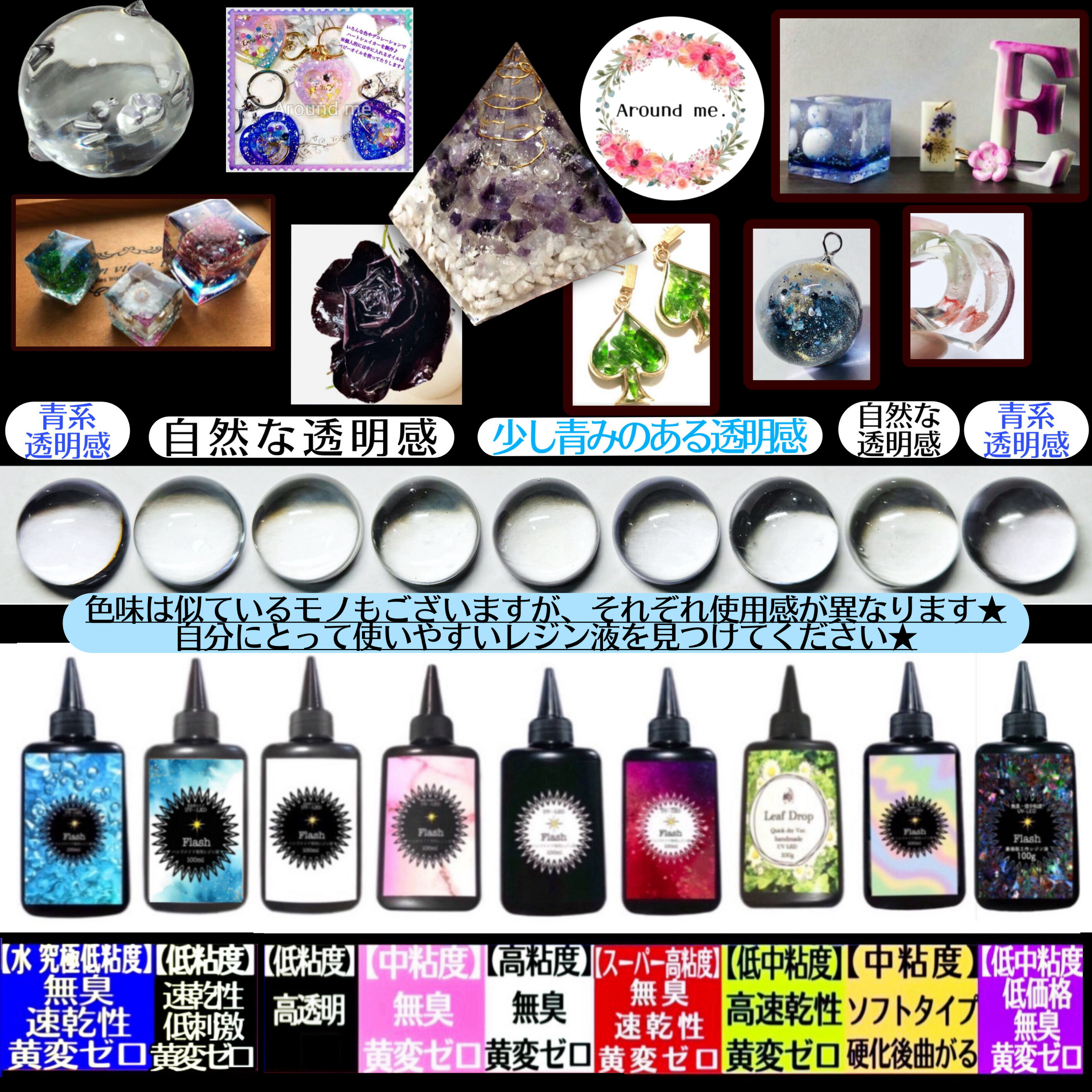 楽天市場】ソフトレジン液 中粘度 UV-LED対応 無臭 速乾 黄変ゼロ 100g