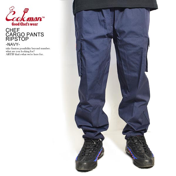 楽天市場】COOKMAN クックマン CHEF CARGO PANTS RIPSTOP -NAVY- 33892