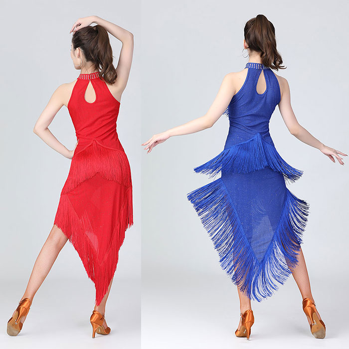 楽天市場】社交ダンス衣装 ラテンドレス ノースリーブ モダンドレス