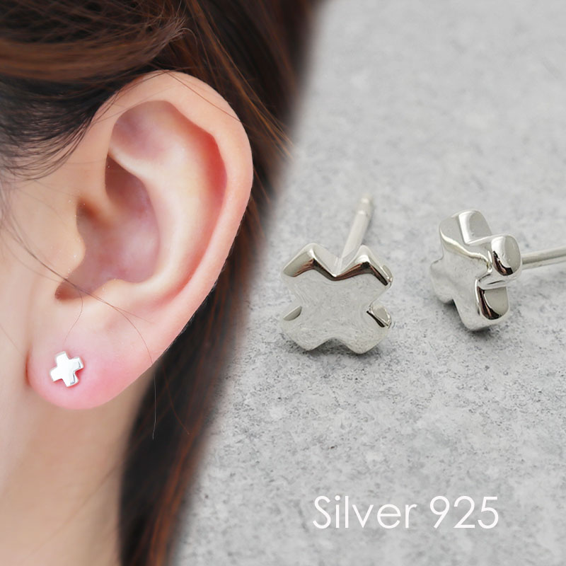 楽天市場】ピアス 小さい バッテン シルバー925 金属アレルギー対応