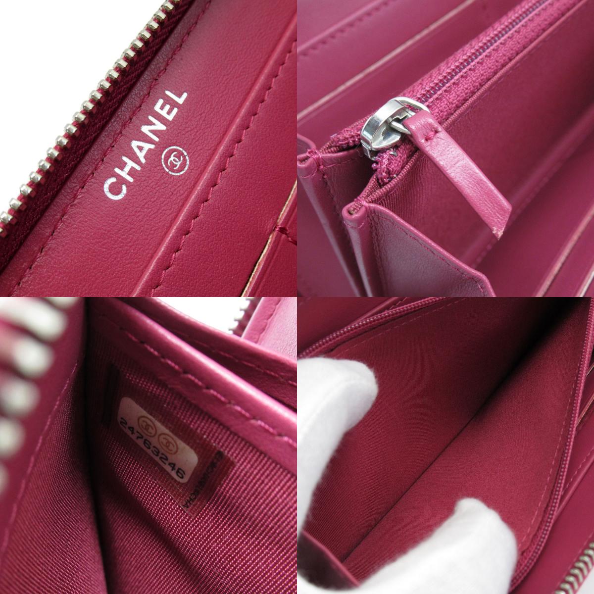 楽天市場】シャネル CHANEL ラウンドファスナー長財布 カメリア レザー
