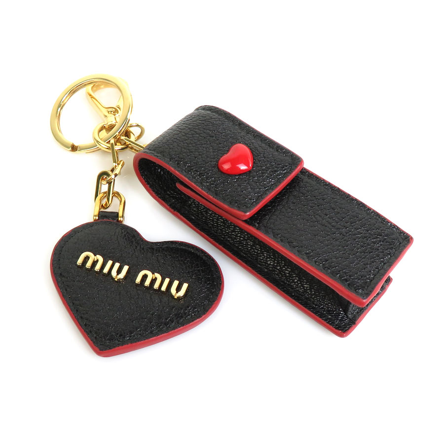 楽天市場】ミュウミュウ MIUMIU チャーム リップケース ミラー レザー