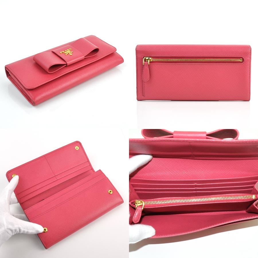 箱・付属品あり】PRADA ピンク 長財布 レザー 楽天市場】プラダ PRADA