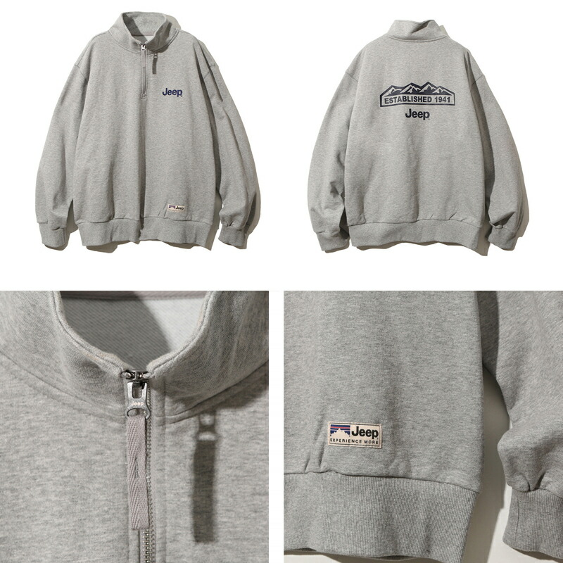 楽天市場】送料無料☆韓国ブランド☆JEEP☆HALF ZIP-UP M-LOGO SWEAT