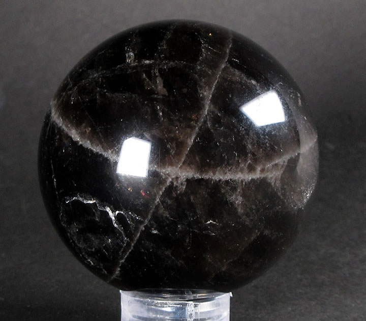 楽天市場】モリオン 黒水晶 40mm スフィア 丸玉 虹あり 天然石 究極の