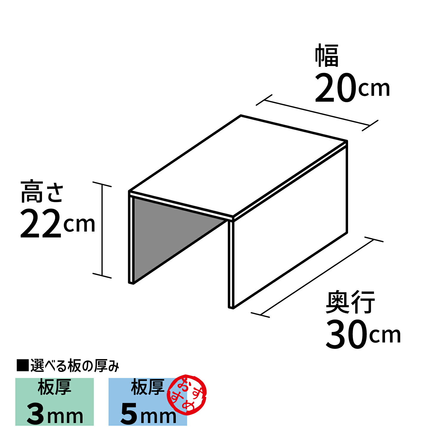 楽天市場】コの字型ディスプレイ台 [size:高さ22cm×幅20cm×奥行30cm