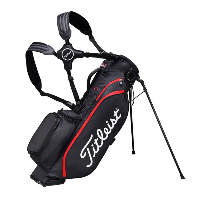 Titleist スタンドバッグ 黒/白/赤 Titleist キャディバッグ ブラック