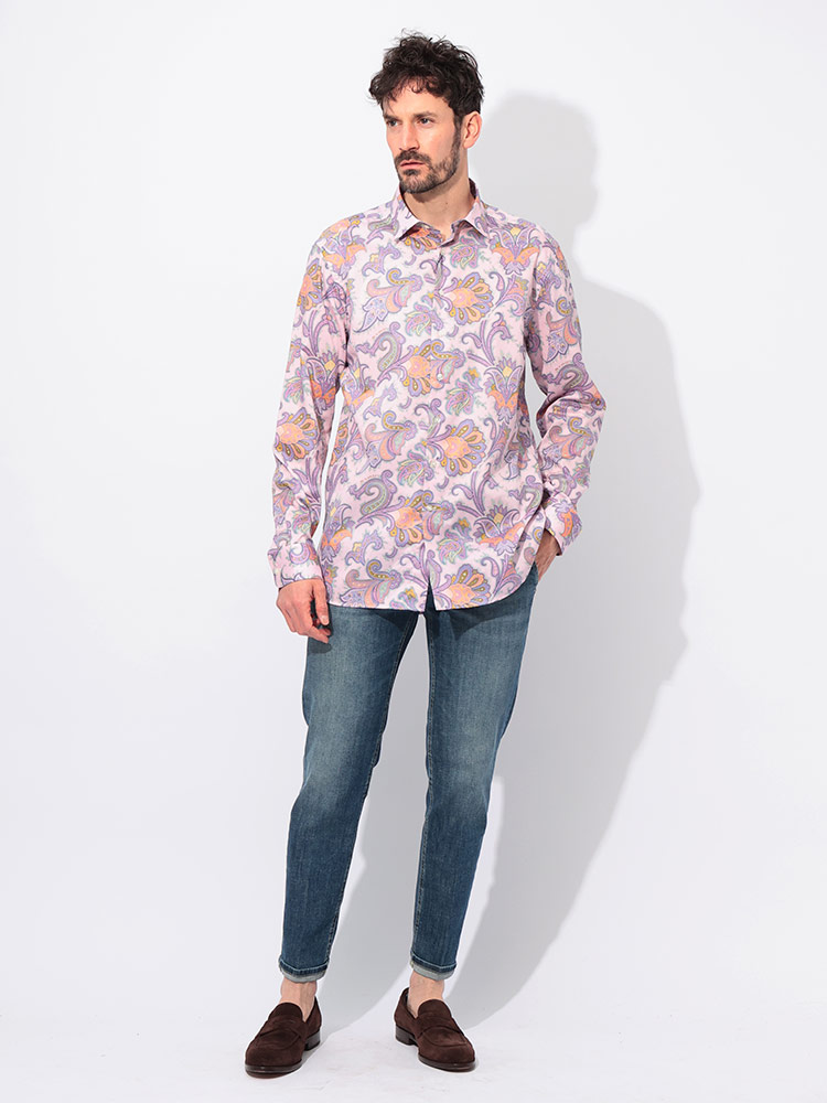 楽天市場】エトロ ETRO 綿100％ ペイズリー柄 長袖 シャツ