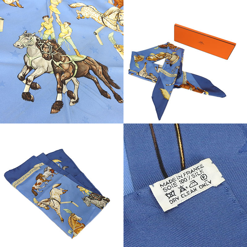 楽天市場】【中古】エルメス スカーフ カレ90 EN PISTE シルク100％ 馬