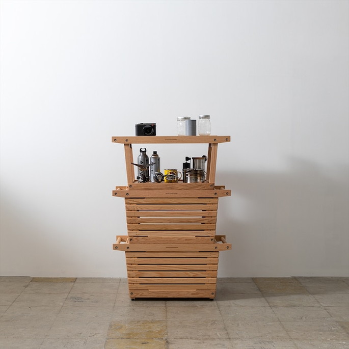楽天市場】コンテナ IKIKI シェルフコンテナM オーク shelf containerM