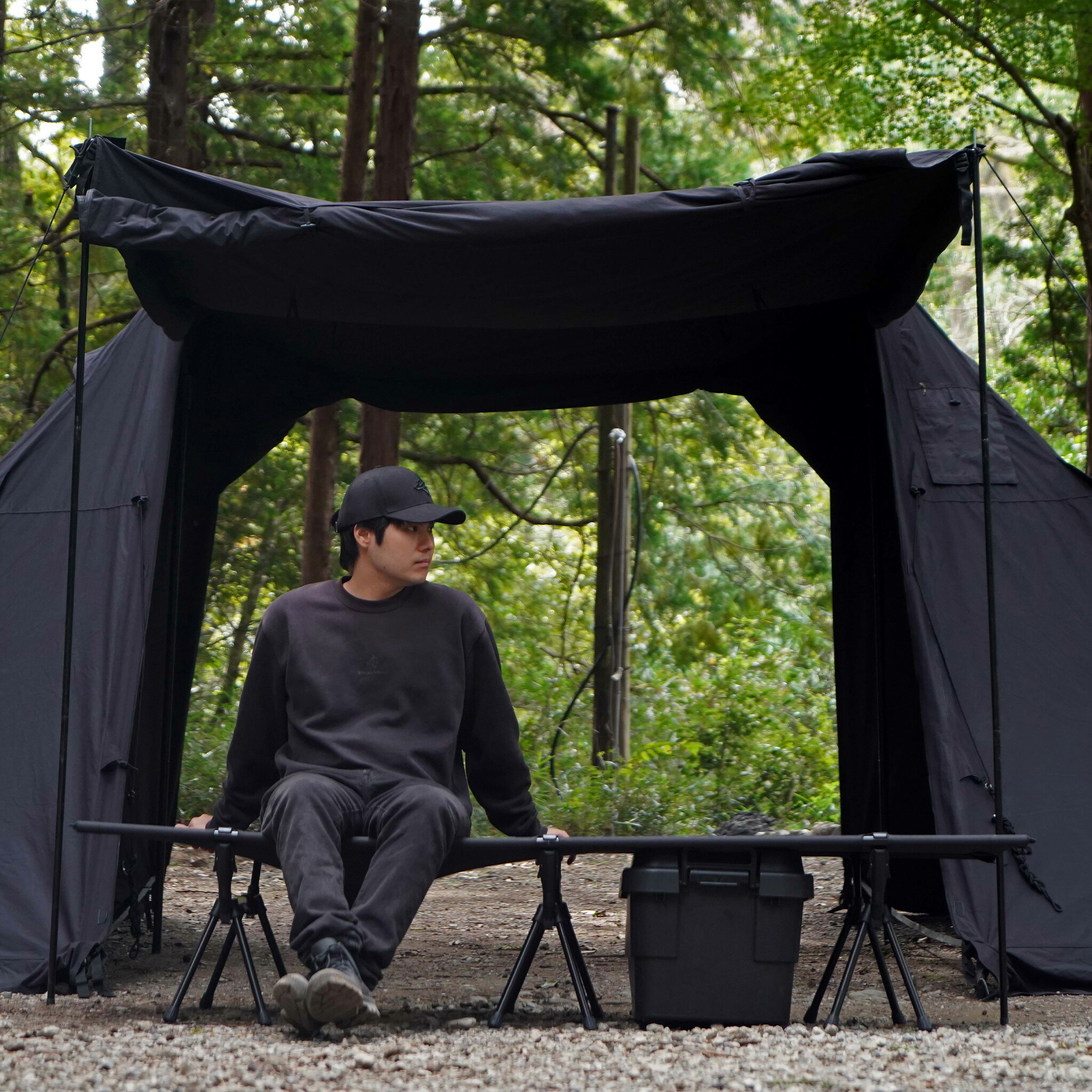 美品 KALLI コット 折りたたみ式 2way アウトドア ベッド コット