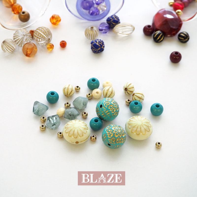 楽天市場】【約30個入り】アクリルビーズ ミックス カラー BLAZE