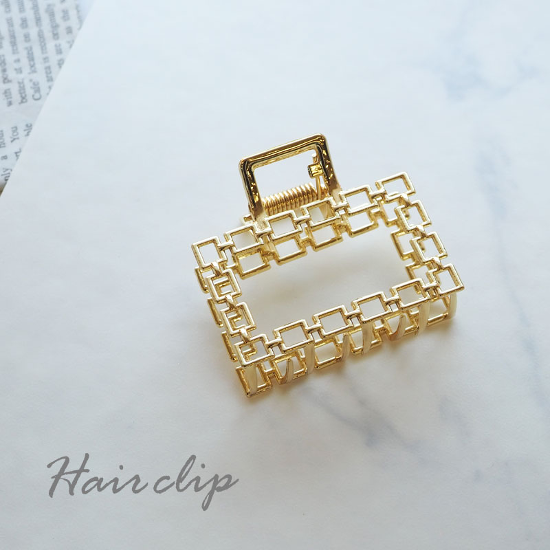 楽天市場】バンスクリップ メタル スクエア ゴールド チェーン