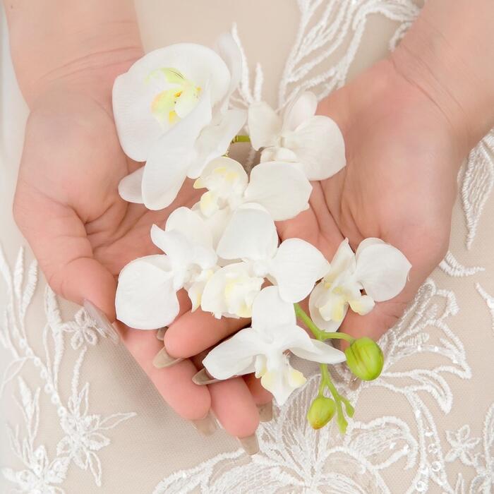 楽天市場】造花 髪飾り と イヤーカフ ＆ イヤリング 2点セット【胡蝶