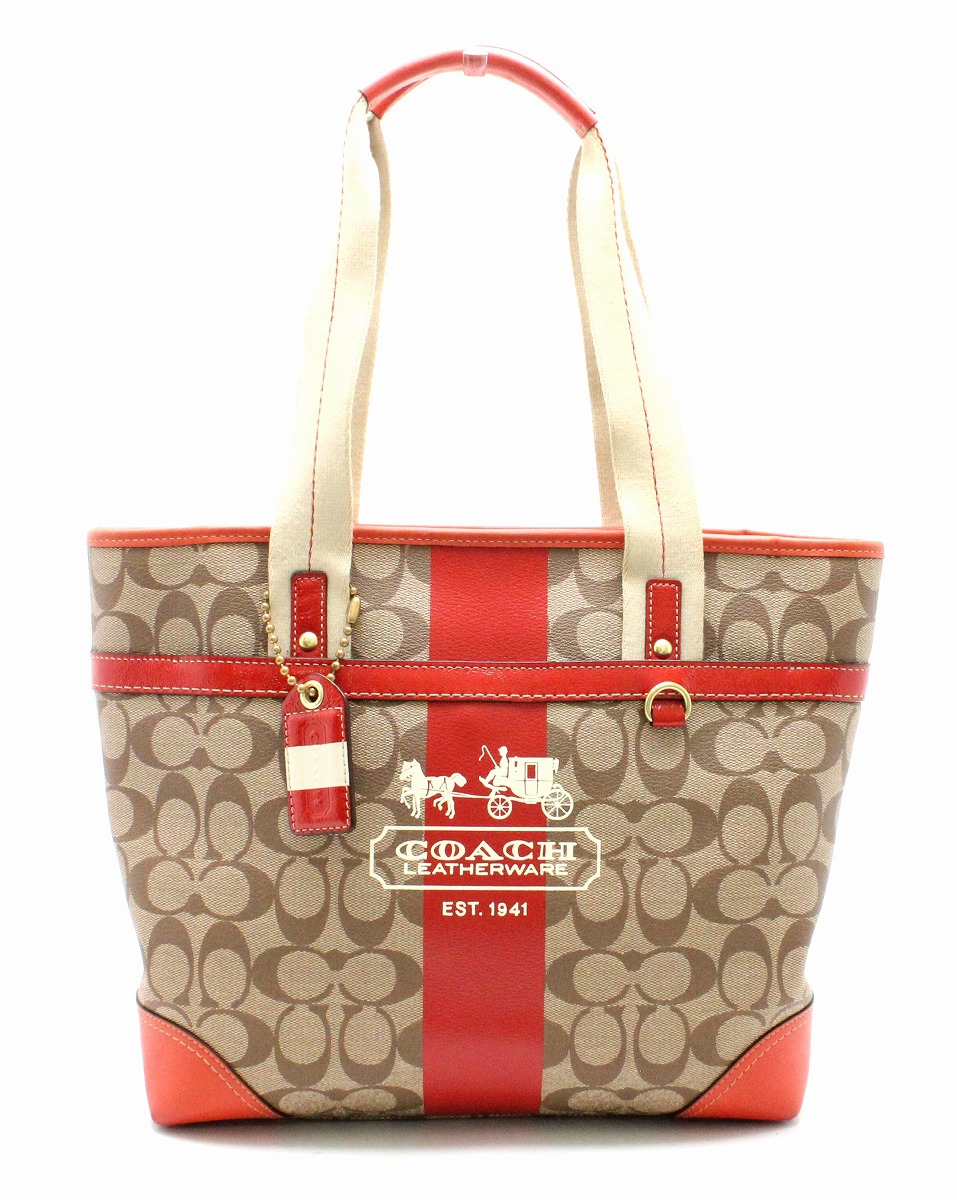 楽天市場】【バッグ】COACH コーチ シグネチャー ヘリテージストライプ