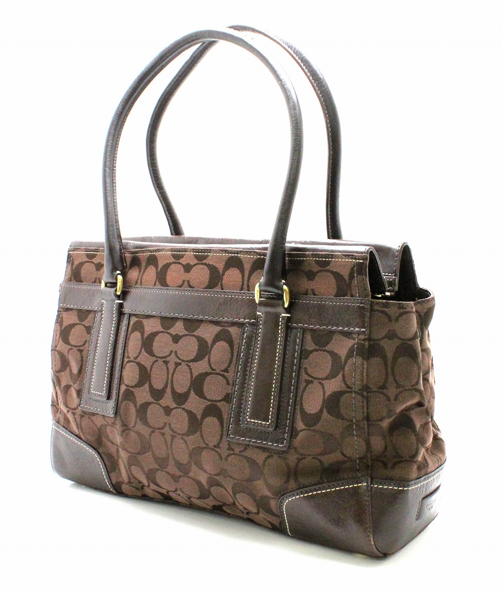 楽天市場】【バッグ】COACH コーチ シグネチャー ターンロック トート