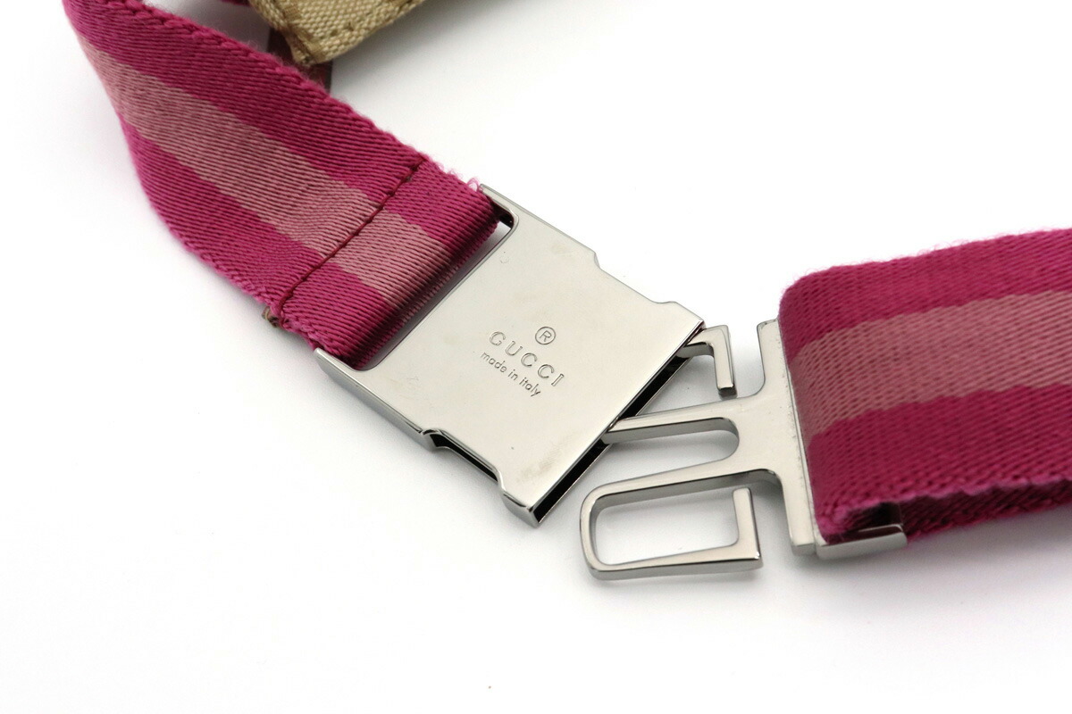 希少色 ピンク○GUCCI ウエストバッグ ボディバッグ GG キャンバス