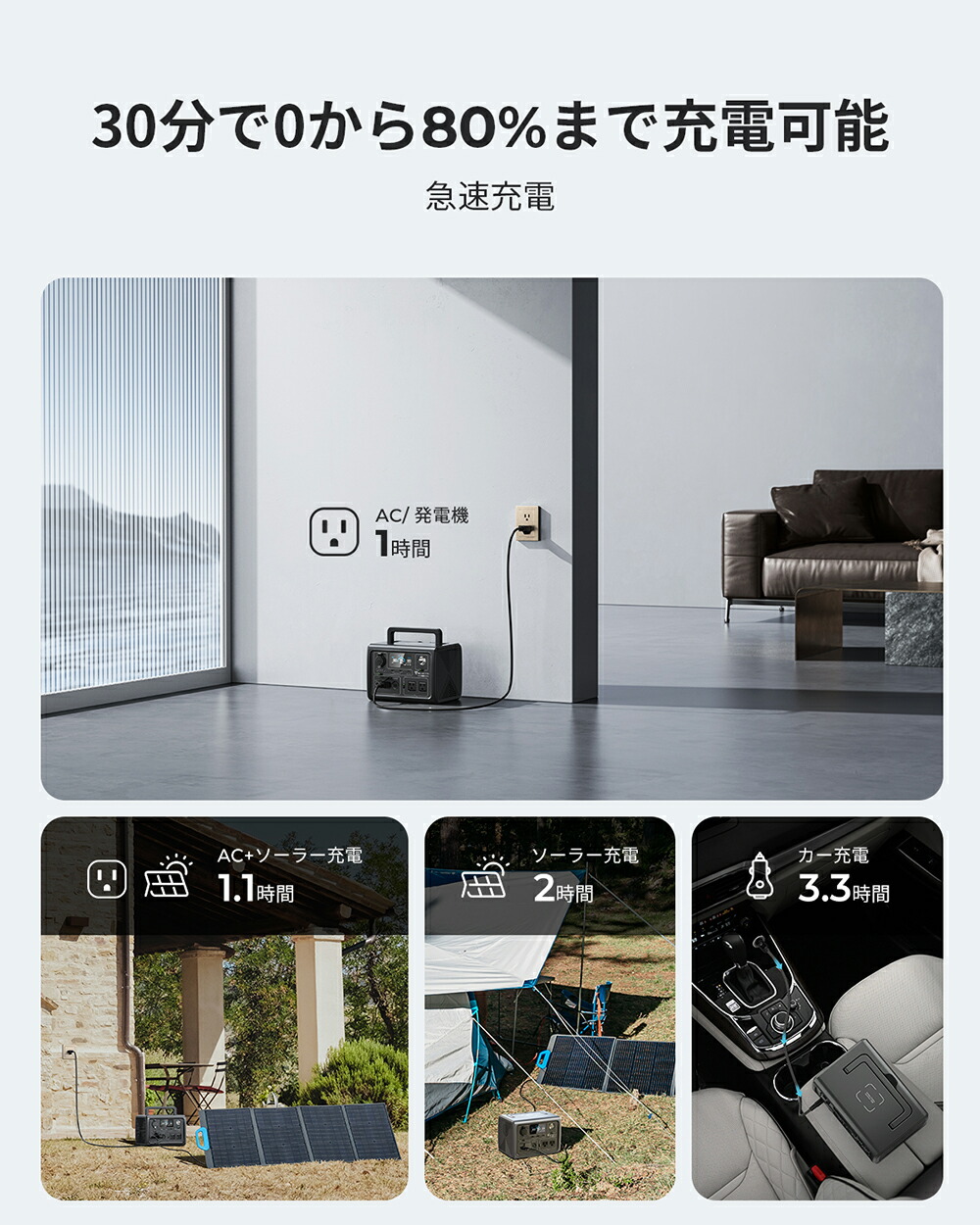 楽天市場】BLUETTI ポータブル電源 EB3A 268.8Wh/12,000mAh 家庭用
