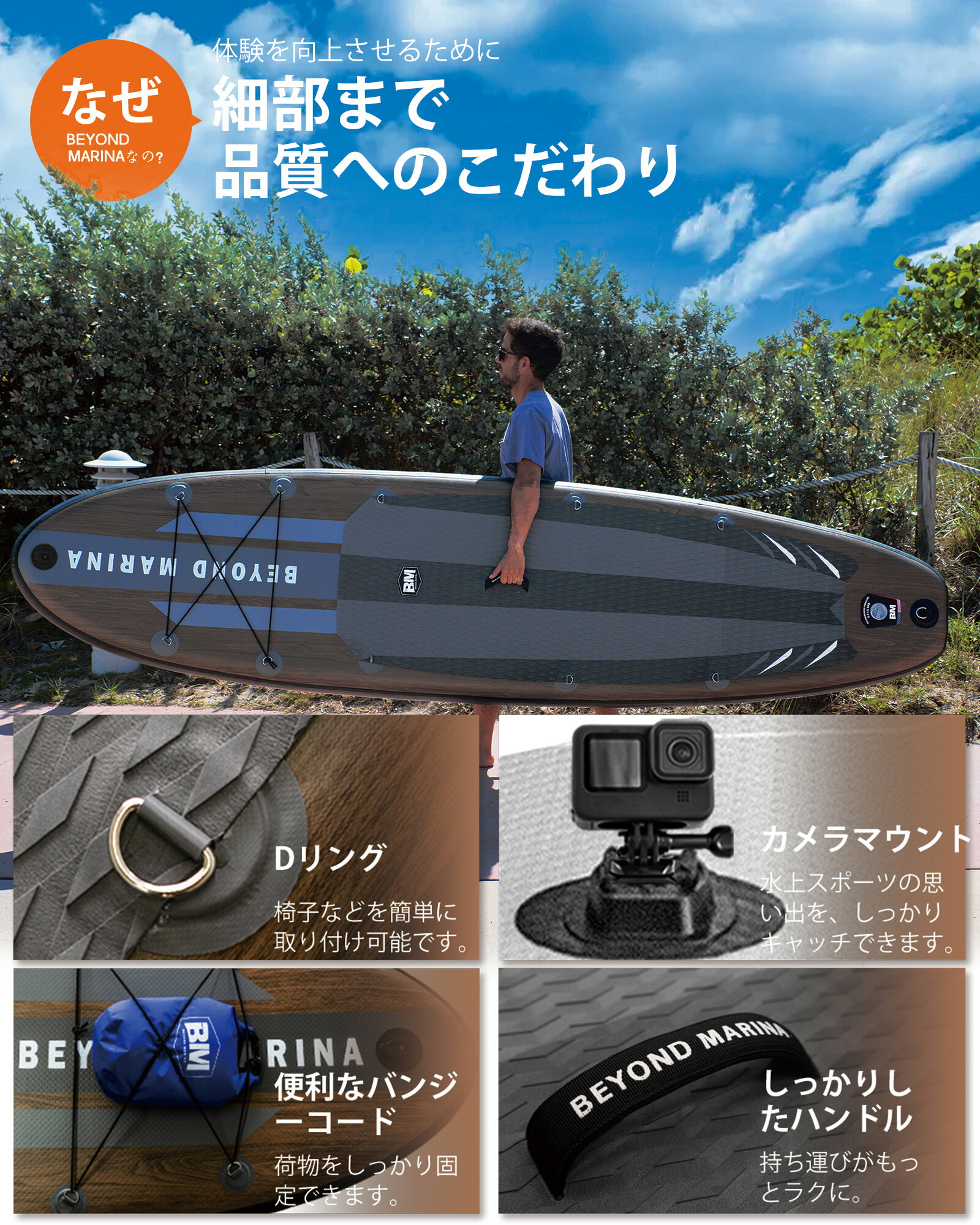 楽天市場】【送料無料】BeyondMarina 超軽量supボード スタンドアップ