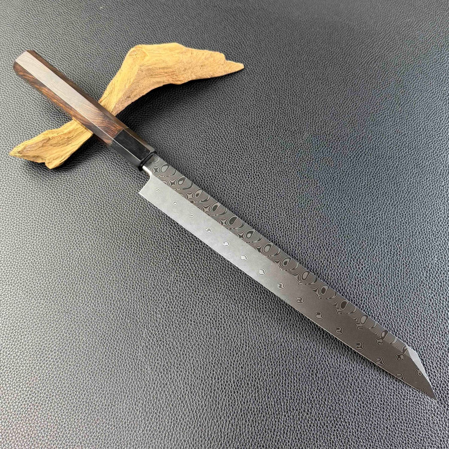 楽天市場】ダマスカス鋼 切付柳刃包丁 尺一（刃渡り330mm） 尺（刃渡り
