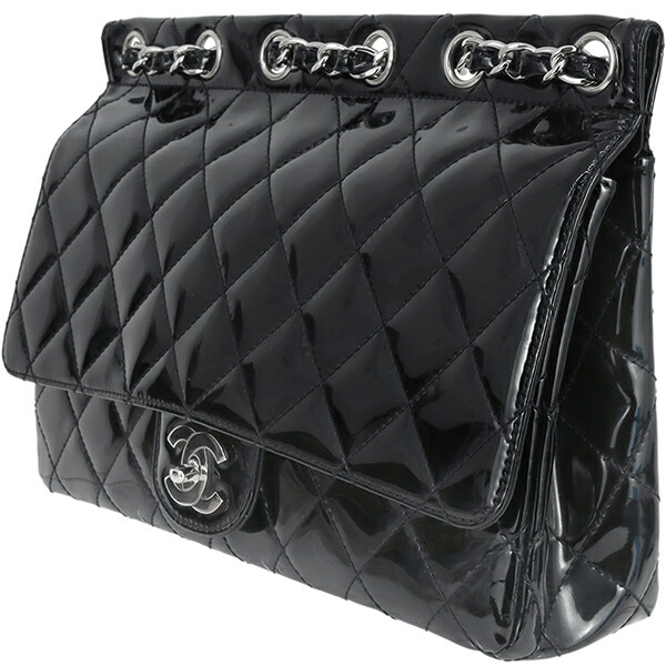 良品】CHANEL（シャネル） チェーンショルダー 本革 レザー ブラック