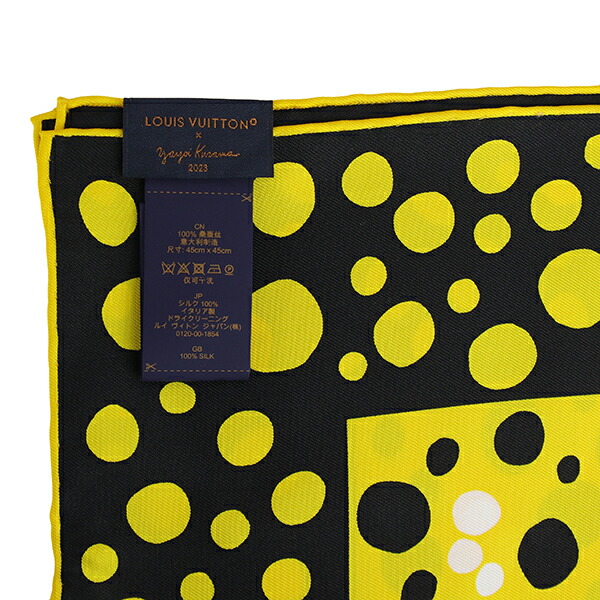 LOUIS VUITTON イエロースカーフ 約87cm x 87cm Louis Vuitton シルク