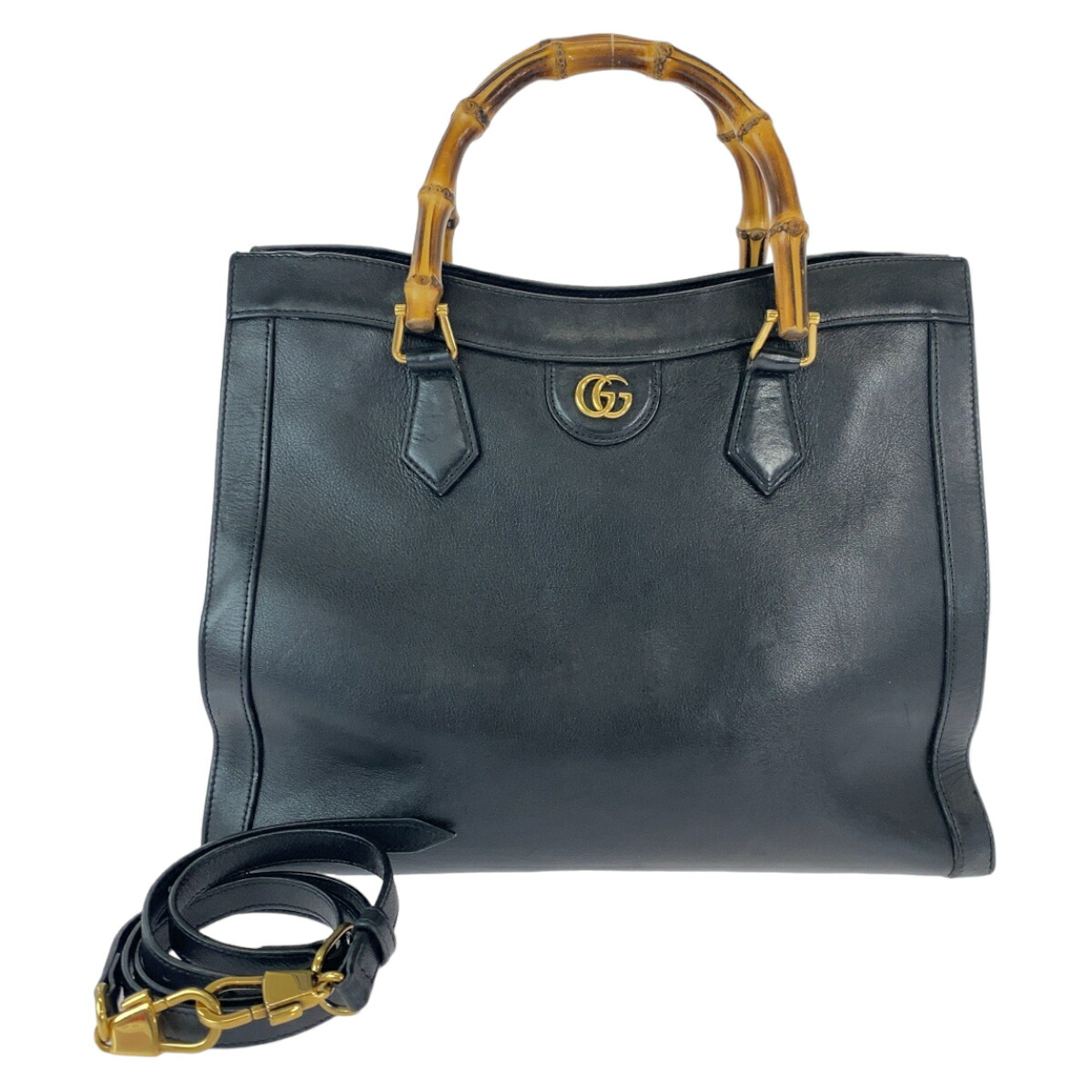 楽天市場】GUCCI グッチ バンブー ダイアナ ブラック 黒 ゴールド金具