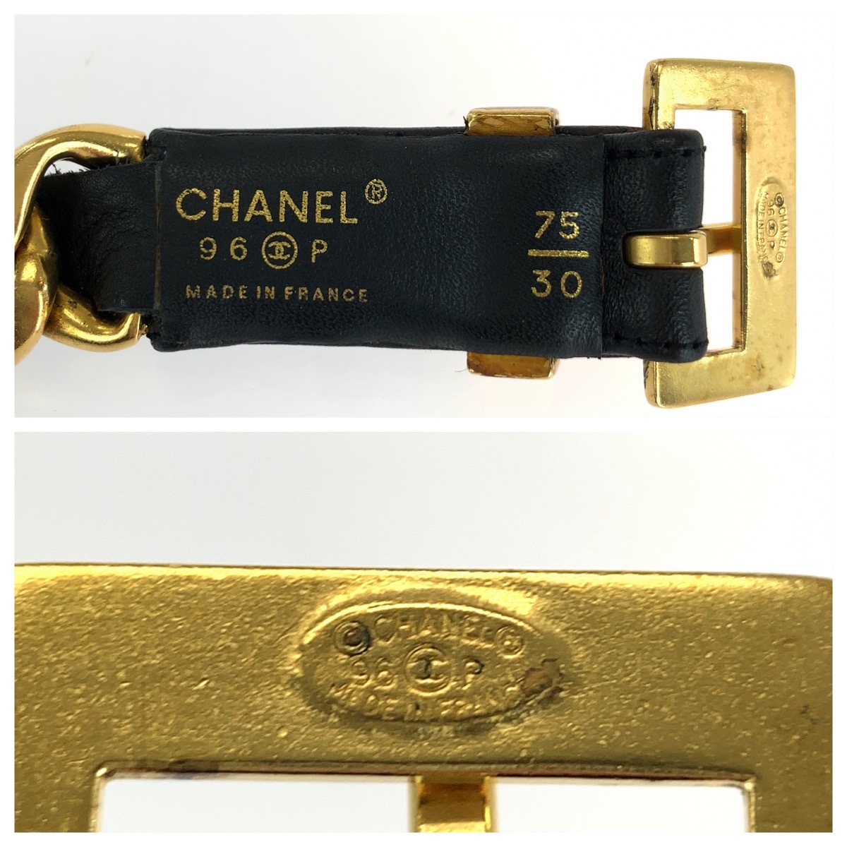 楽天市場】美品 CHANEL シャネル ヴィンテージ 75/30 ブラック 黒